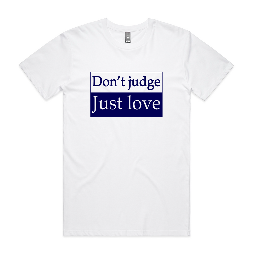 Don’t Judge Just Love Men’s Short Sleeve T-Shirt