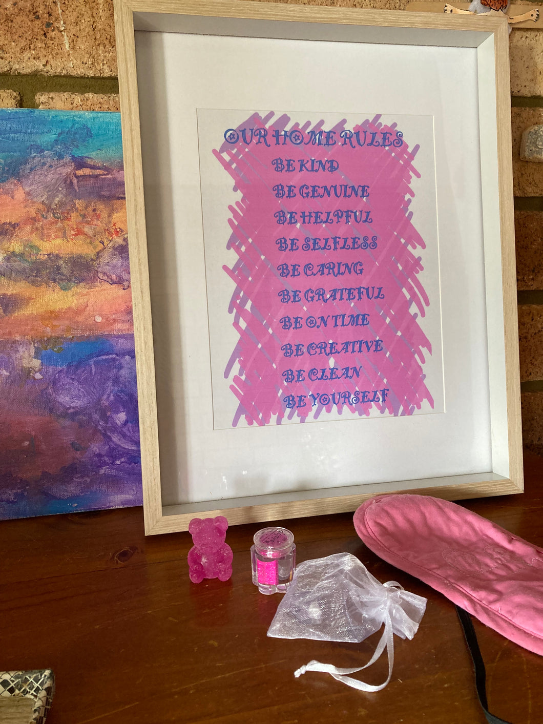 Our Home Rules Blue n Mauve PDF